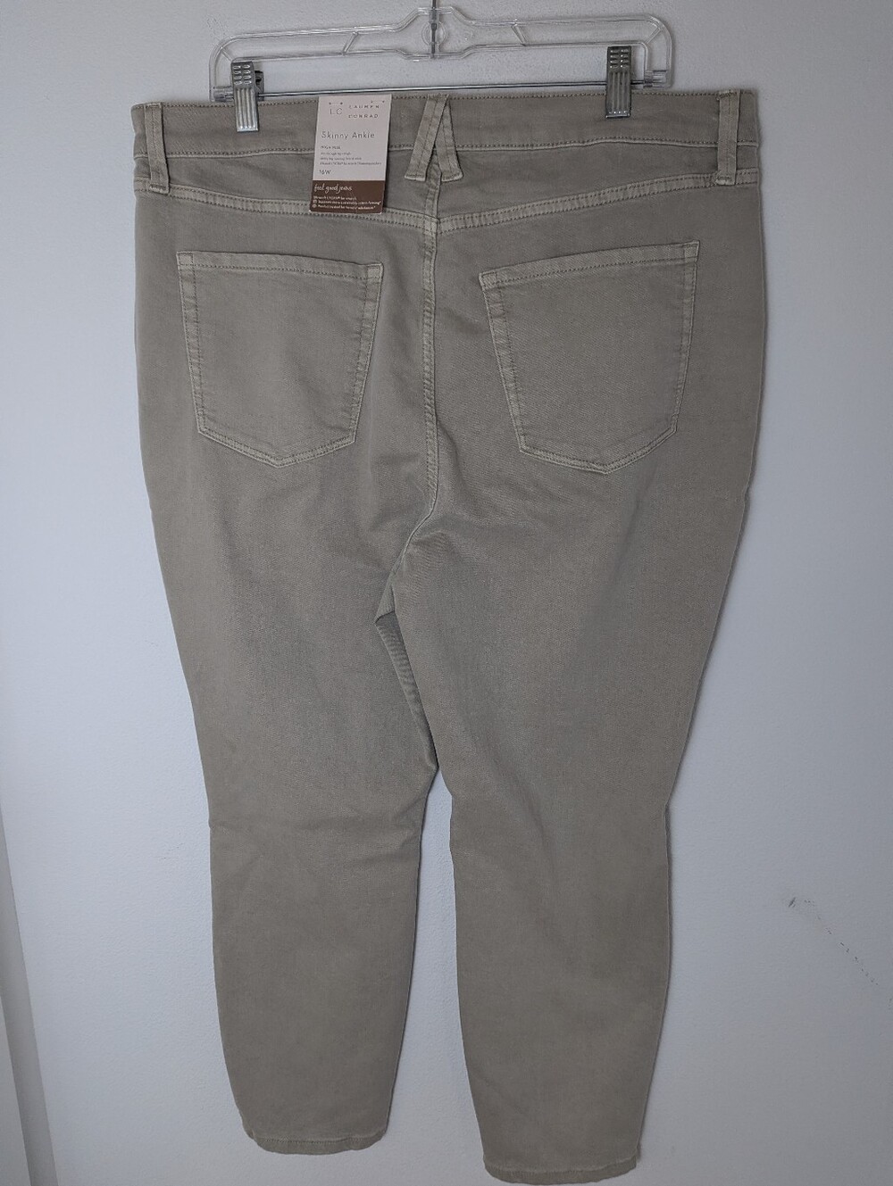 LC Lauren Conrad Jeans Women's sz 16 W Light beige Ankle length Skinny Jeans New